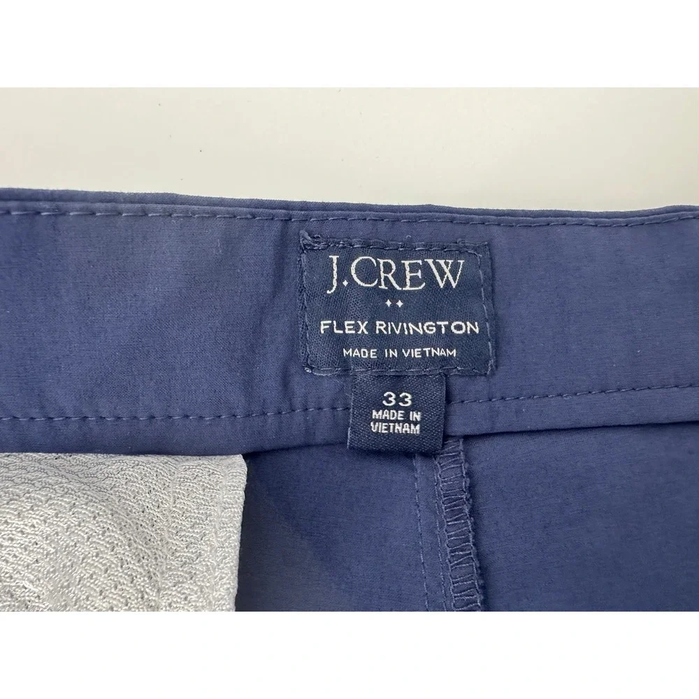 J.Crew Flex Rivington Navy Blue Tech Shorts Mens 33  Performance Golf Summer